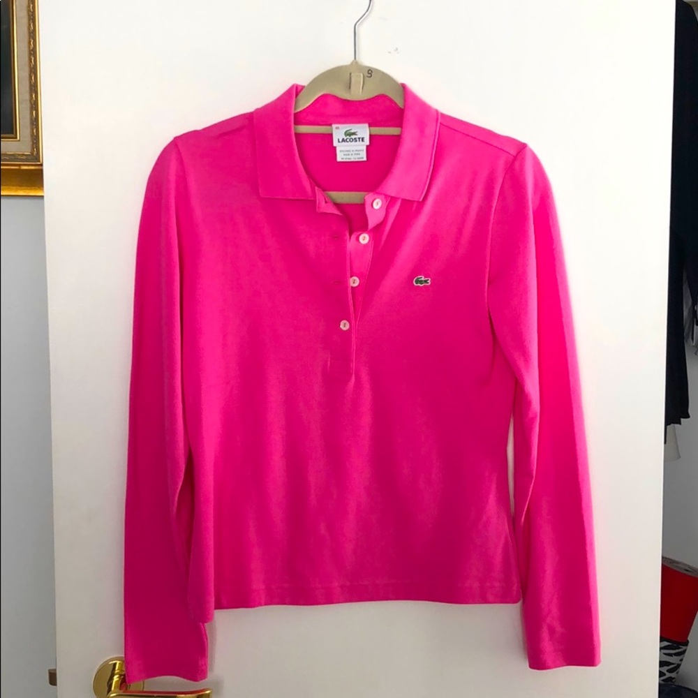 Pink long sleeve Lacoste top